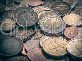 Retro look Euro coins