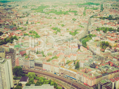 Retro look Berlin aerial view