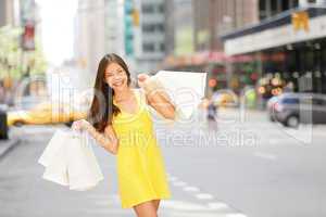 Urban shopping woman in New York City street