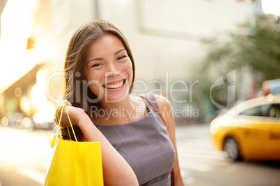 Shopping business woman in New York City