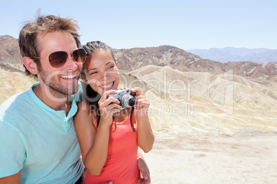 Tourists couple fun in Death Valley