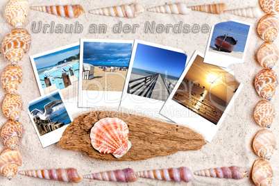 Urlaubsgrüße von der Nordsee mit Fotos und Muscheln