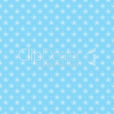 Seamless pattern of outlines white flowers