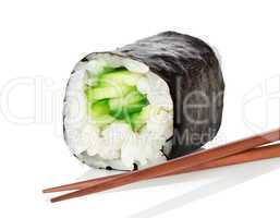 Sushi with chopsticks