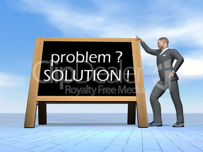 Businessman solution message - 3D render