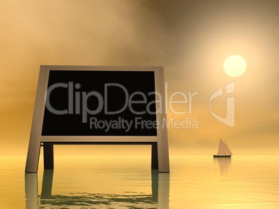 Sunset message - 3D render