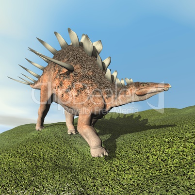 Kentrosaurus dinoasaur roaring - 3D render