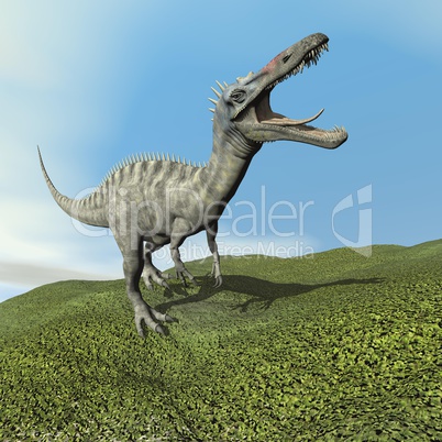 Suchomimus dinoasaur roaring - 3D render