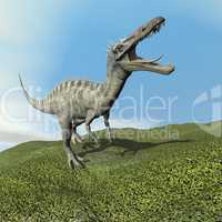 Suchomimus dinoasaur roaring - 3D render