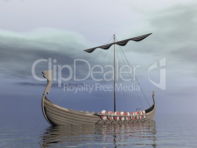 Viking drakkar - 3D render