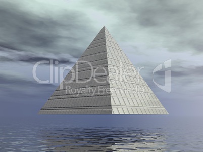 Metallic pyramid - 3D render