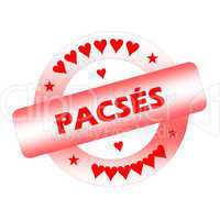 Gay marriage, pacse, stamp written in french