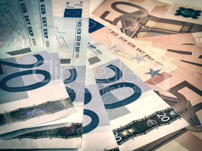 Retro look Euro bankonotes background