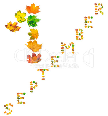 Text S E P T E M B E R 1 composed of autumn maple leafs