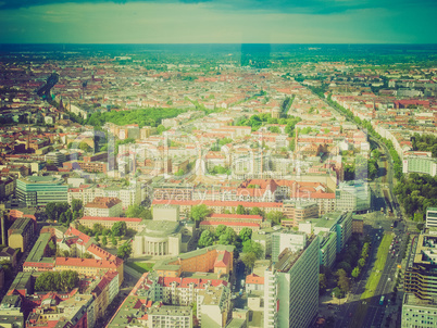 Retro look Berlin aerial view
