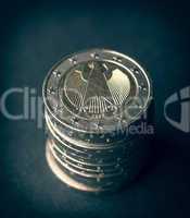 Retro look Euro coins