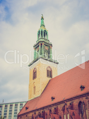 Retro look Marienkirche in Berlin