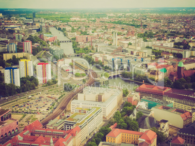 Retro look Berlin aerial view