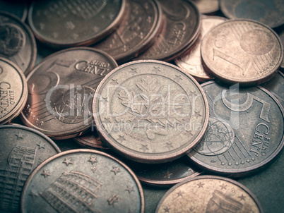 Retro look Euro coins background