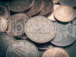 Retro look Euro coins background