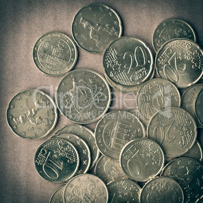 Retro look Euro coins