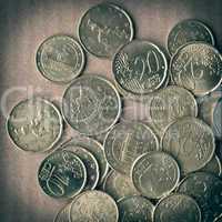 Retro look Euro coins