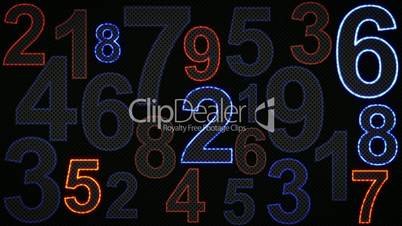 glowing numbers loopable background