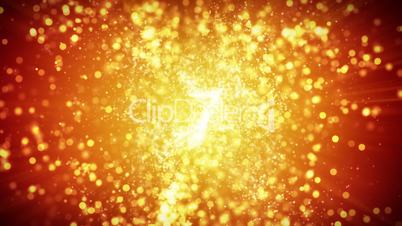 springing gold particles loopable background