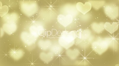 gold heart shapes loop background