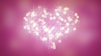 glares and particles heart shape loop background