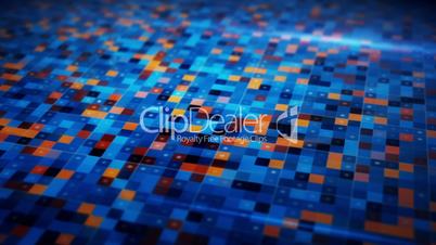 beaming blue orange squares loopable techno background
