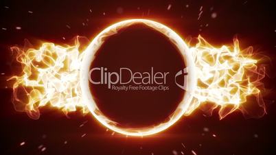 fiery circle and fractal form loopable background