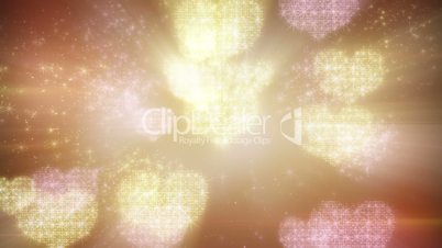 heart shapes of fairy dust loopable background
