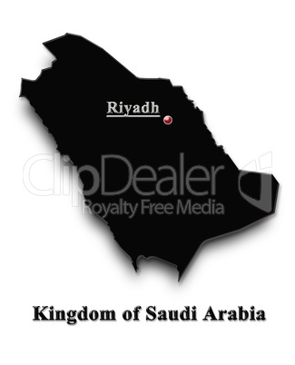 Black map of Saudi Arabia