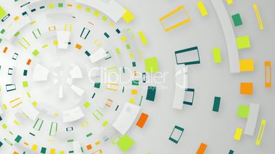 multicolored techno circular segments loop background