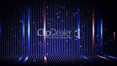 blue and orange stripes and particles loopable background