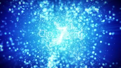springing blue particles loopable background