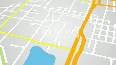 navigation city map and icons animation
