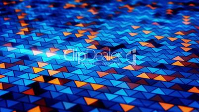 blinking blue orange triangles loopable background