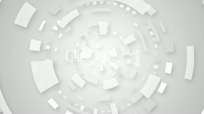 white techno circular segments loop background