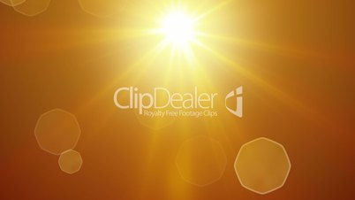 yellow sun rays and lens flare loopable background