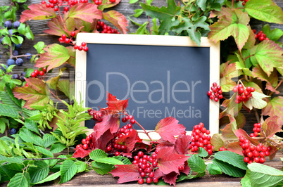 Tafel Herbst altes Holz