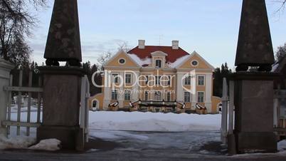 The entrance gate of the big old manor house in Estonia Baltic