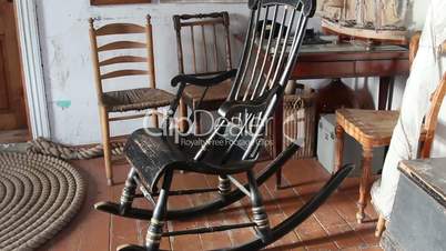 The black rocking chair