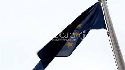 Europian Union flag waving in the air