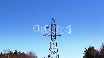Closer look of the electricity tower