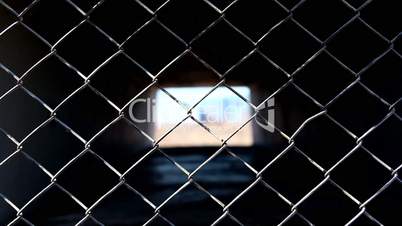 The diamond shape metal wire fence