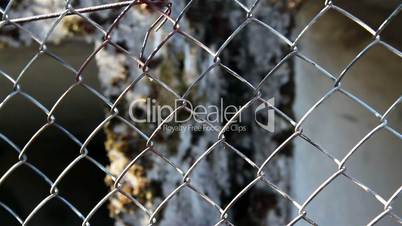 Closer look of a metal fence
