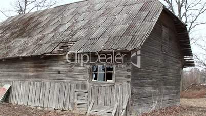 An old house with wooden shingles