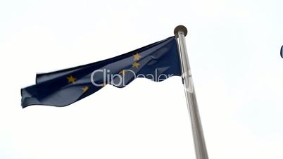 Europian Union flag waving in the air